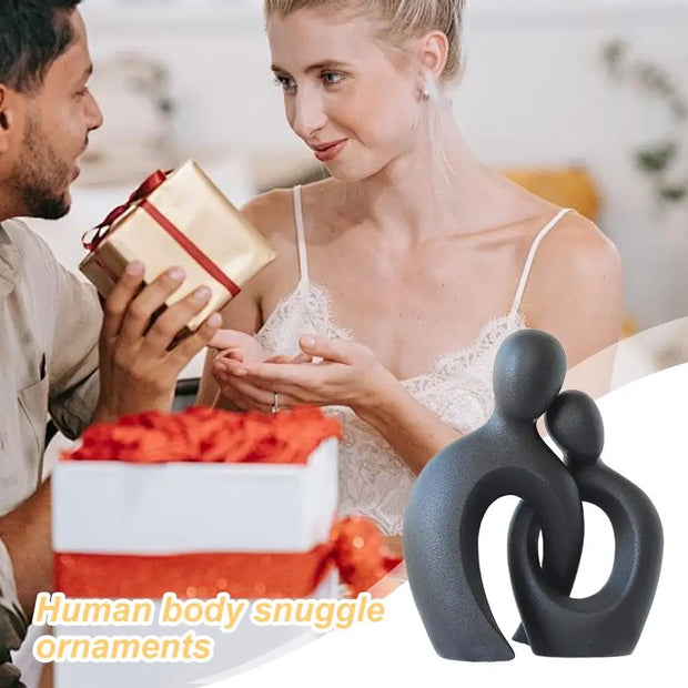 Abstract Hugging Couple Statue