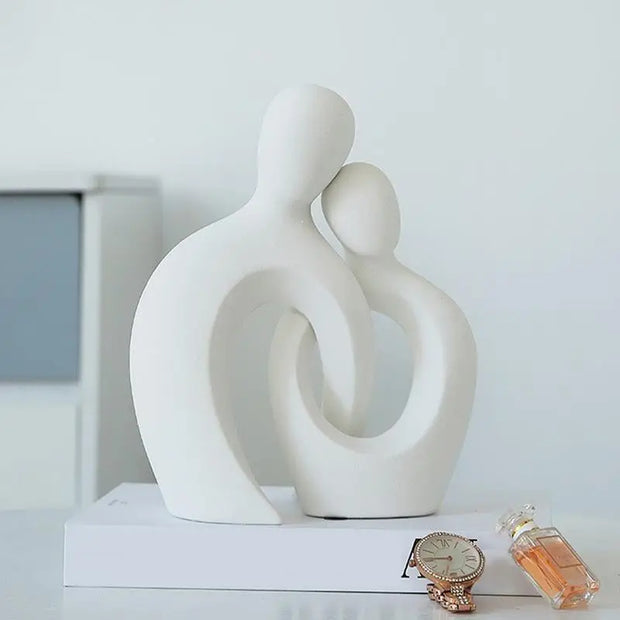 Abstract Hugging Couple Statue