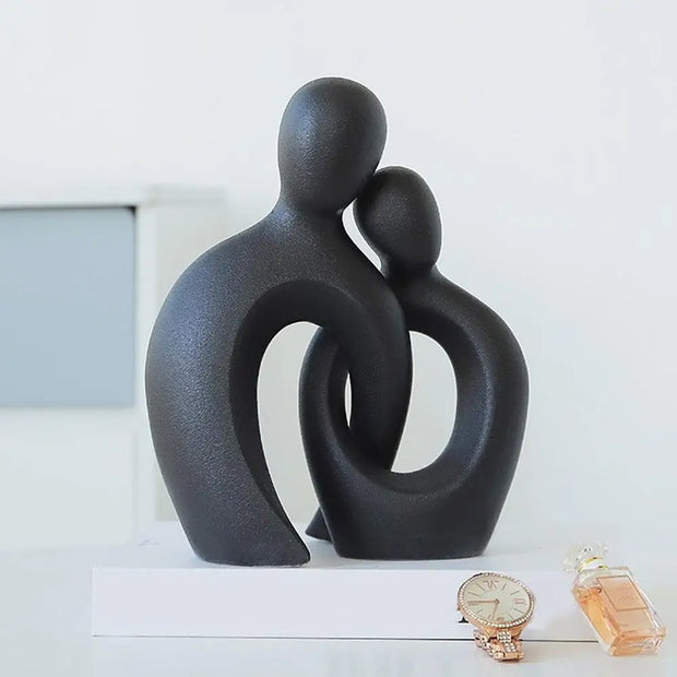 Abstract Hugging Couple Statue