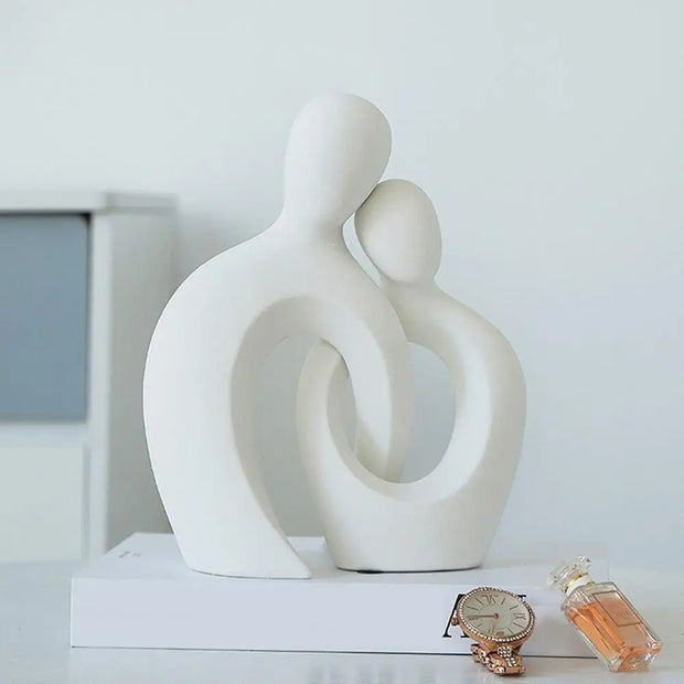 Abstract Hugging Couple Statue