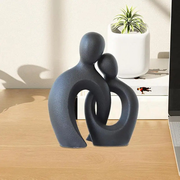 Abstract Hugging Couple Statue